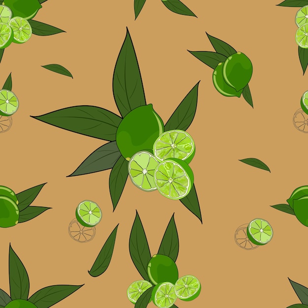 Lemon and lime seamless pattern