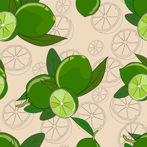 lemon and lime seamless pattern