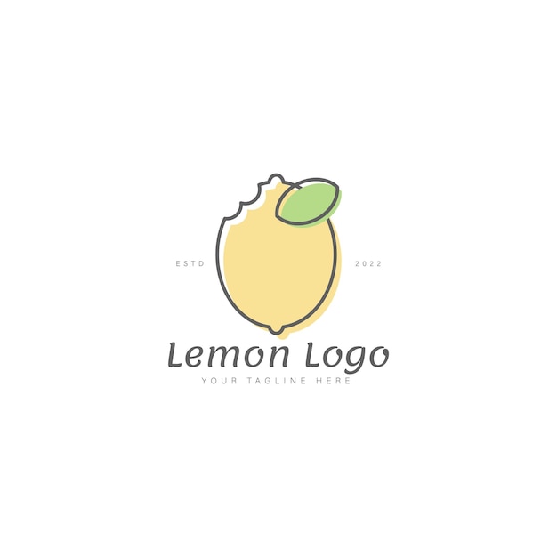 Lemon line logo design icon illustration