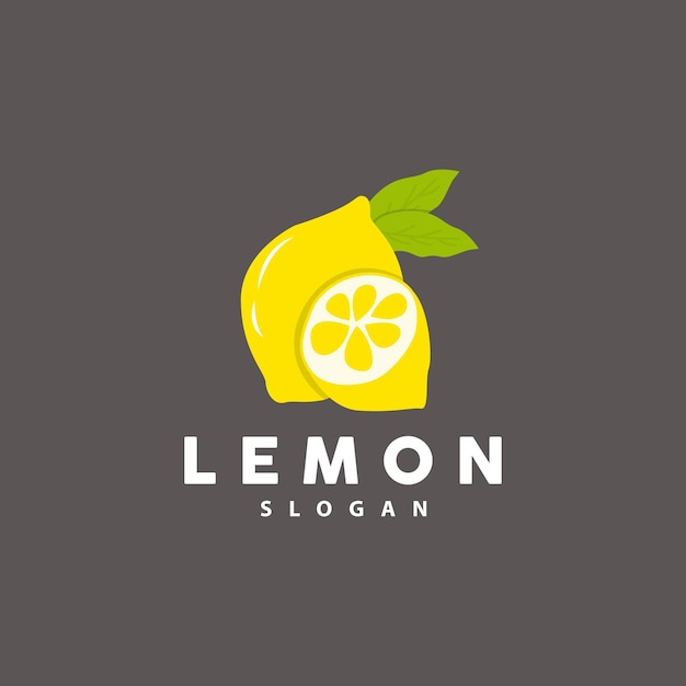 Лимонный логотип Роскошный элегантный минималистский дизайн Лимон Свежие фрукты Вектор для иконки шаблона иллюстрации сока