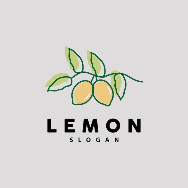 Lemon Logo Luxurious Elegant Minimalist Design Lemon Fresh Fruit Vector For Juice Illustration Template Icon