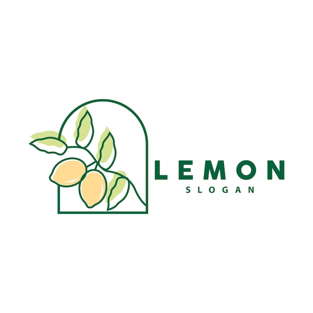 Lemon Logo Luxurious Elegant Minimalist Design Lemon Fresh Fruit Vector For Juice Illustration Template Icon