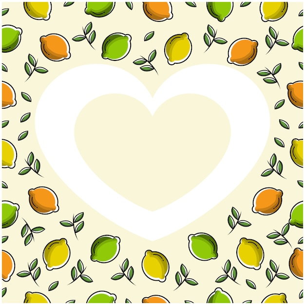 Lemon love shape with flat design