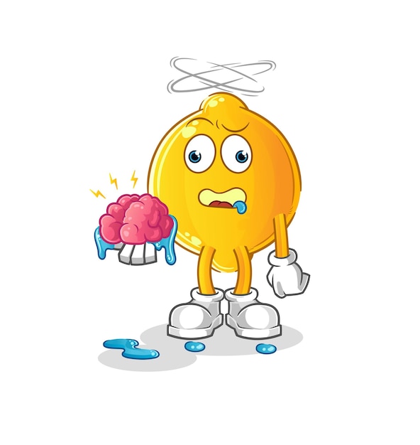 lemon no brain vector. cartoon character