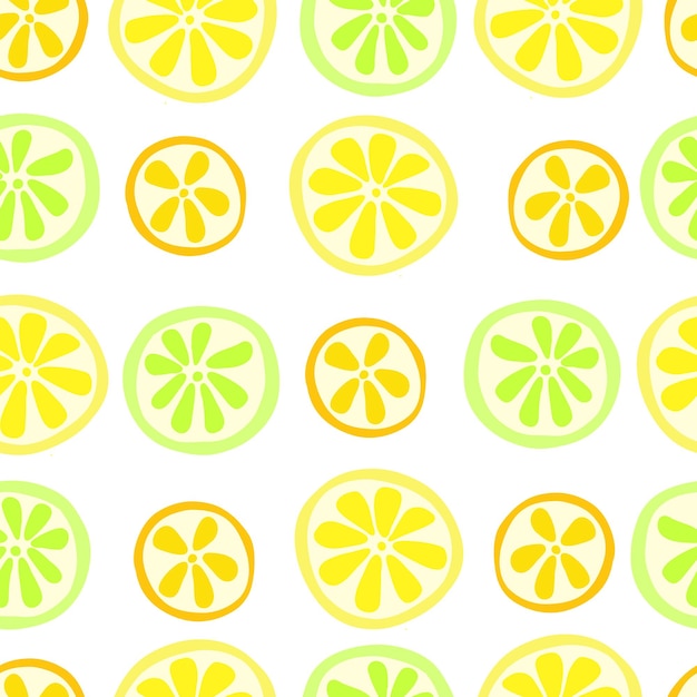 Lemon orange seamless pattern Citrus slice pattern Summer fresh lemon orange lime grapefruit