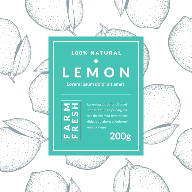 Lemon packaging design templates hand drawn style vector illustration