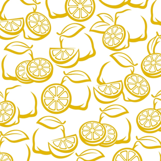 Lemon pattern background set Collection icon lemons Vector