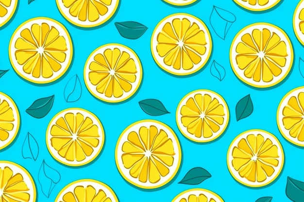 Lemon Pop Art Pattern Flat Design