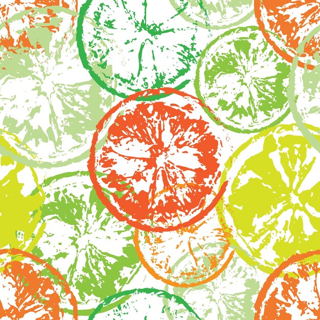 Lemon prints multicolored on a white background seamless pattern