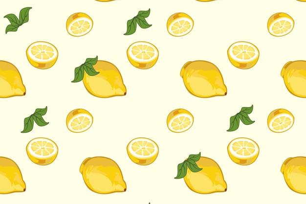 Lemon seamless pattern background