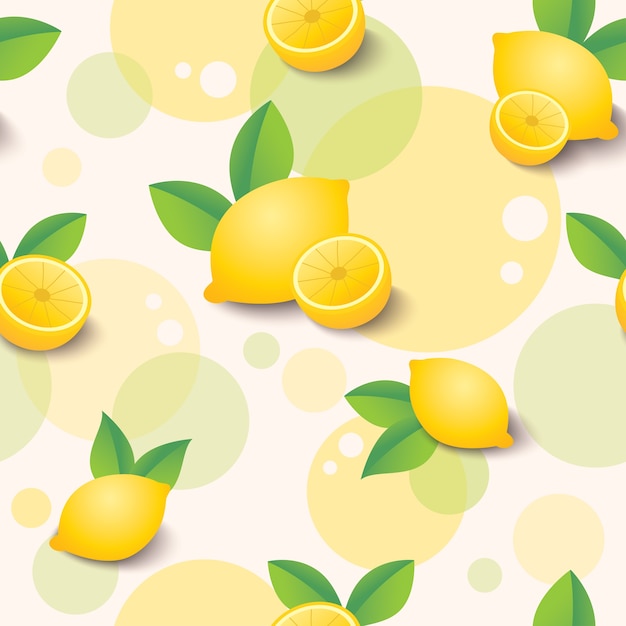 Vector lemon seamless pattern