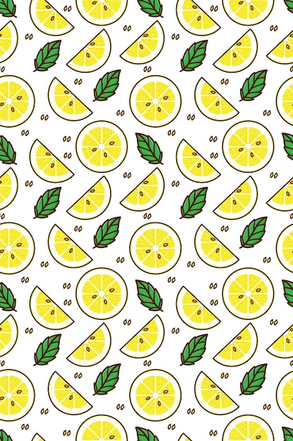 Vector lemon seamless pattern