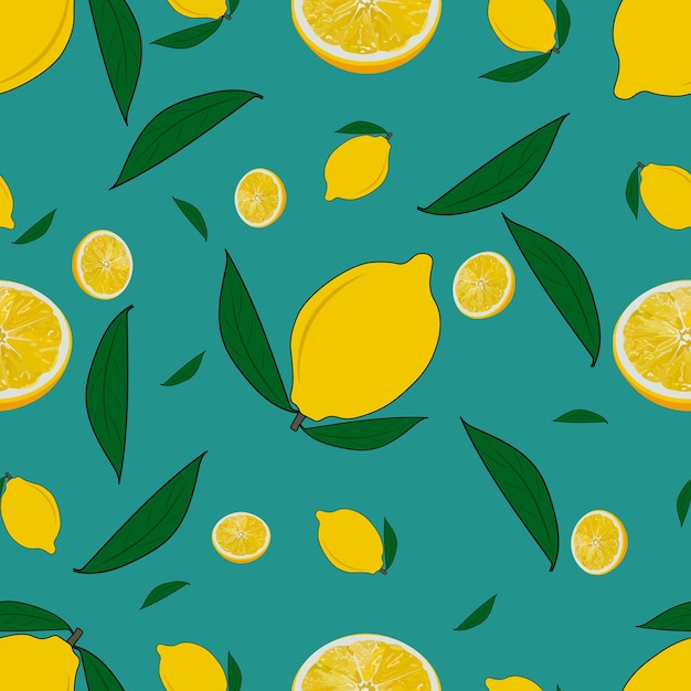 Premium Vector | Lemon seamless pattern