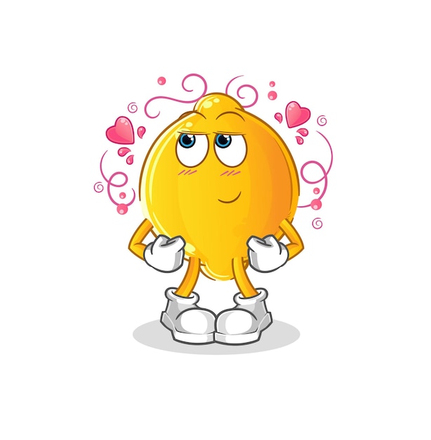 Lemon shy vector. cartoon character