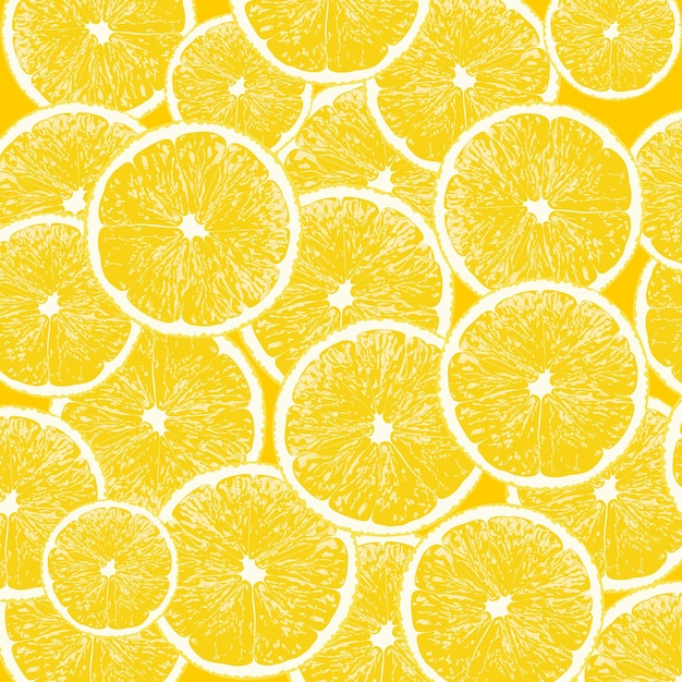 Lemon slice, lemon slice seamless pattern vector background.