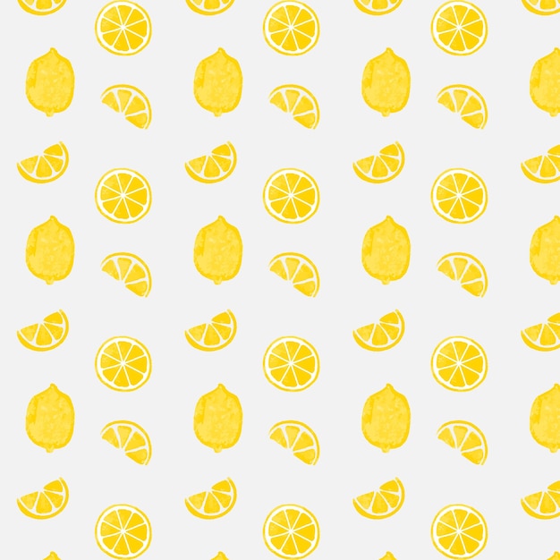 lemon slices and lemon illustration seamless pattern for summer