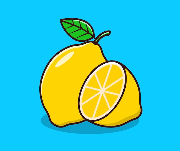 Lemon slices and whole lemons hand drawing vector illustration