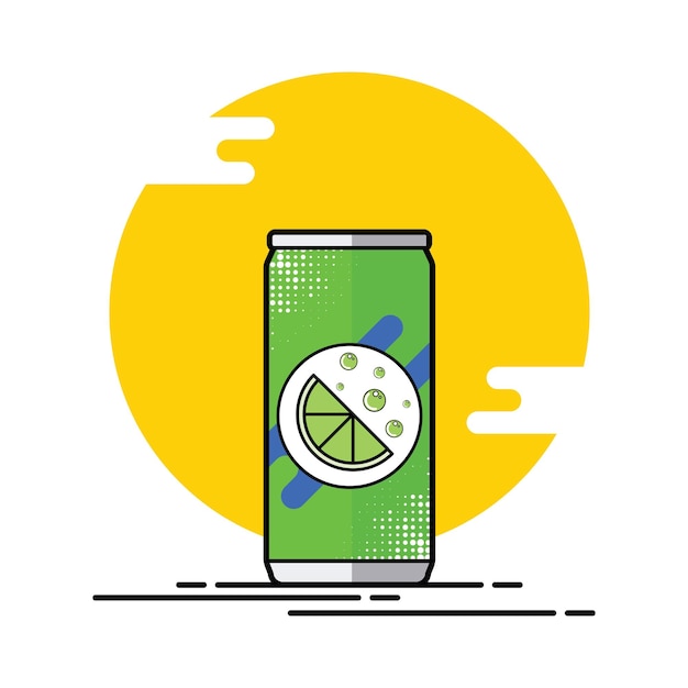 Vector lemon soda can icon