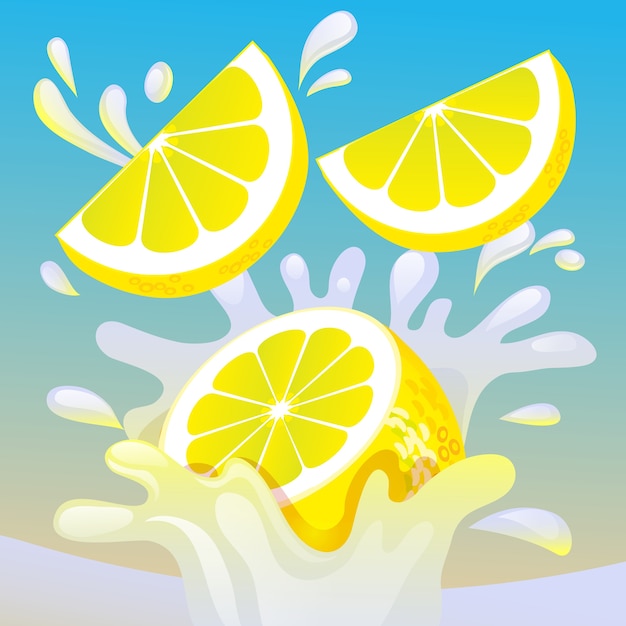 Vettore illustrazione di spruzzata di limone