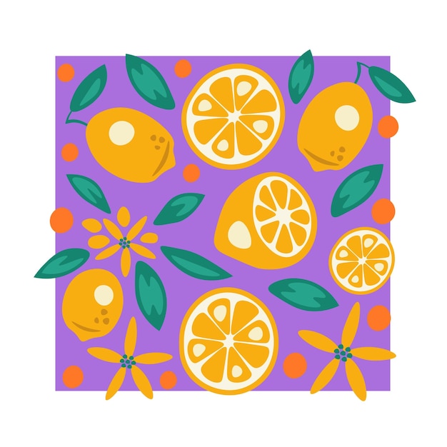Vector lemon square vector illustration