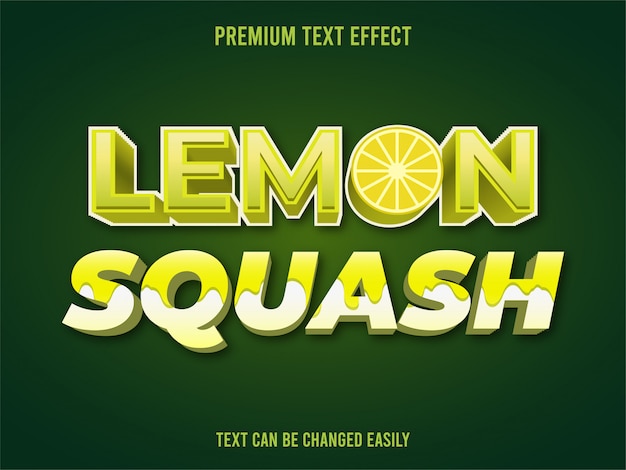 Vector lemon squash text effect