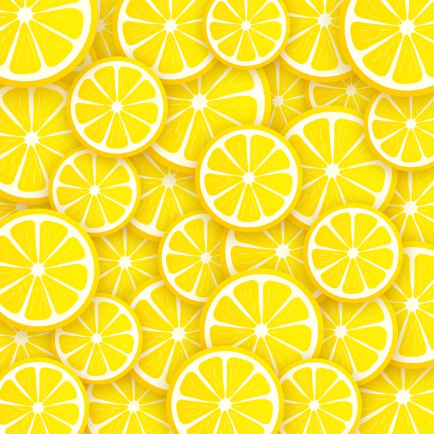 Lemon sticker pattern. yellow lemon vector illustration isolated on white background.