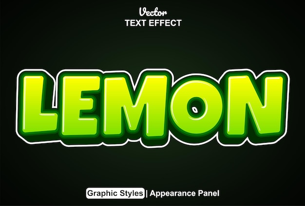 Lemon text effect with graphic style and editable