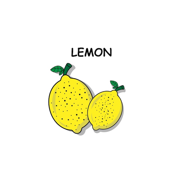 Lemon vector icon illustration design template on white background