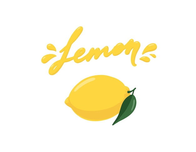 Lemon vector print calligraphic inscription logo