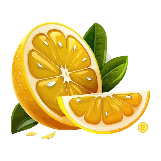 Lemon on a white background Handdrawn illustration isolated on white background in boho style