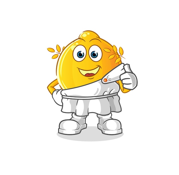 Lemon with greek clothing. cartoon mascot vector