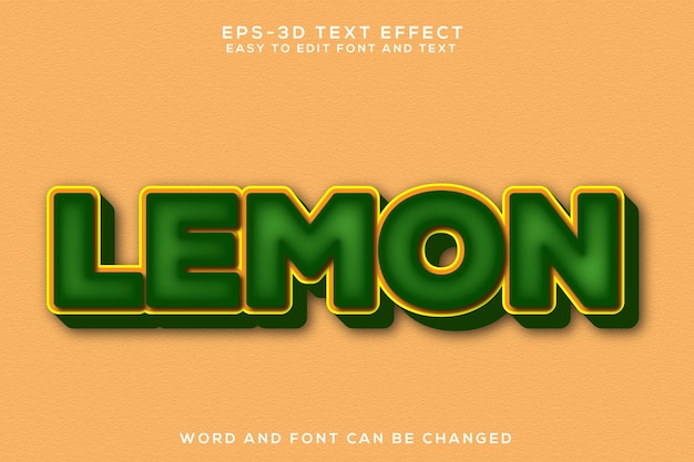 Lemon word 3d text effect