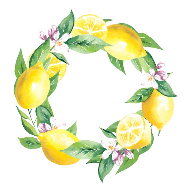 Vector lemon wreath