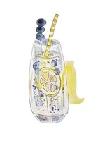Vettore bevanda alla limonata con illustrazione vettoriale dell'acquerello di mirtilli sul backgroun trasparente