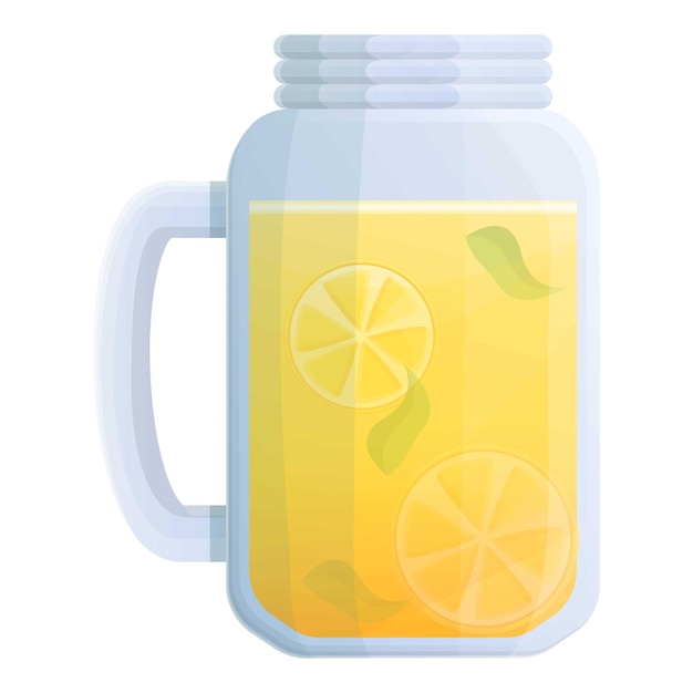 Lemonade glass jar icon Cartoon of lemonade glass jar vector icon for web design isolated on white background