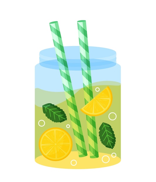 Vector lemonade in glass jar