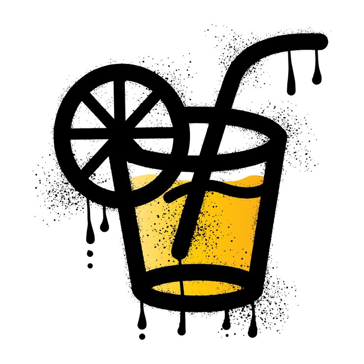 Vector lemonade graffiti getekend met spuitverf