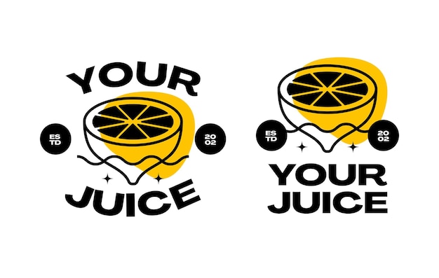 Lemonade modern logo with lemon illustration