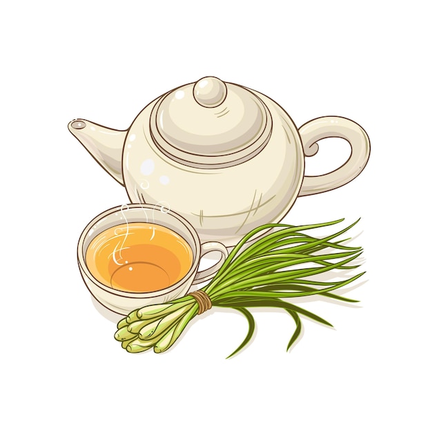 lemongrass tea illustration