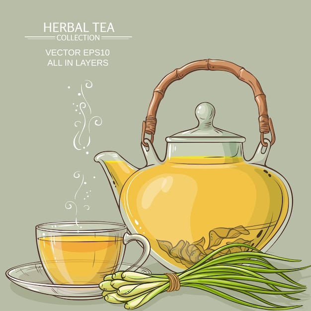 Lemongrass tea illustration