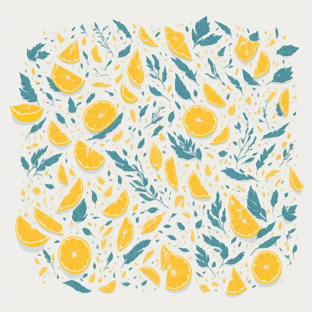 lemons and leaves pattern