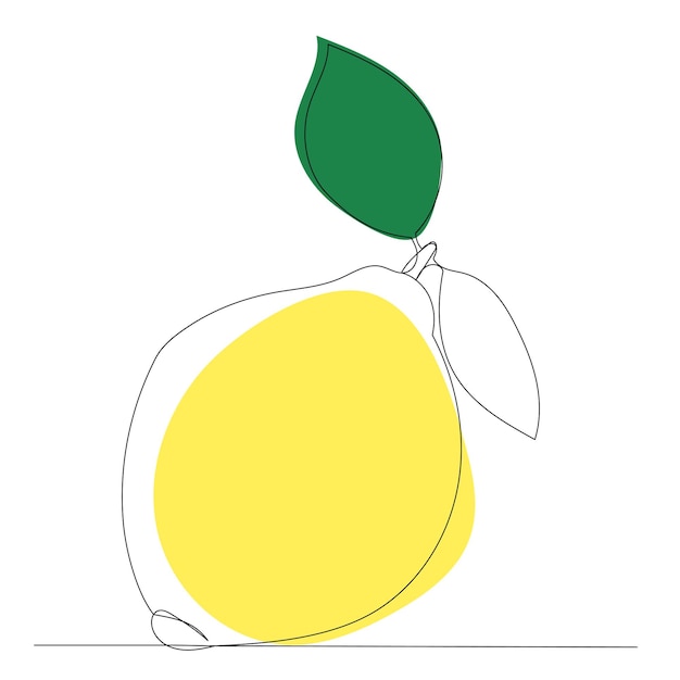 Эскиз рисования одной линии лимонов