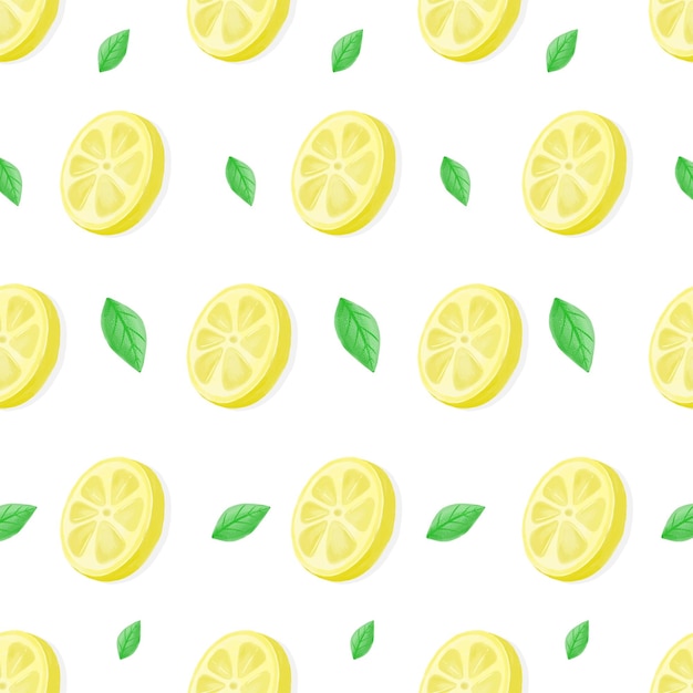 Lemons Pattern Watercolor Illustration Vector