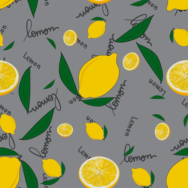 Lemons seamless pattern