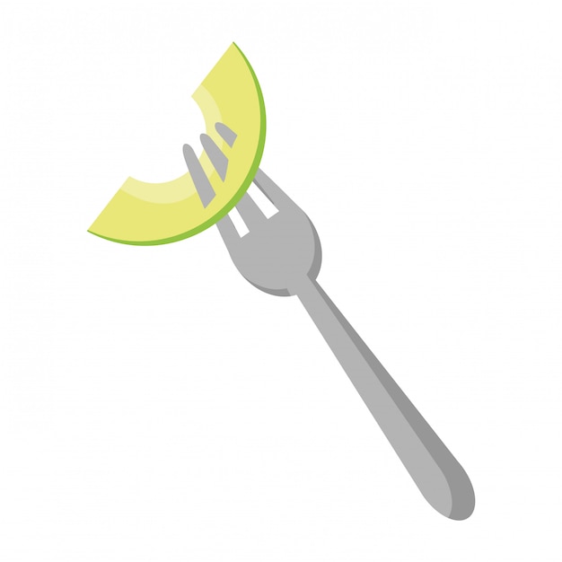 Lemons slice on fork citric fruit fruit