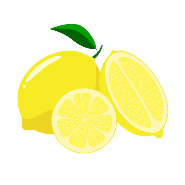 白い背景の上のレモン