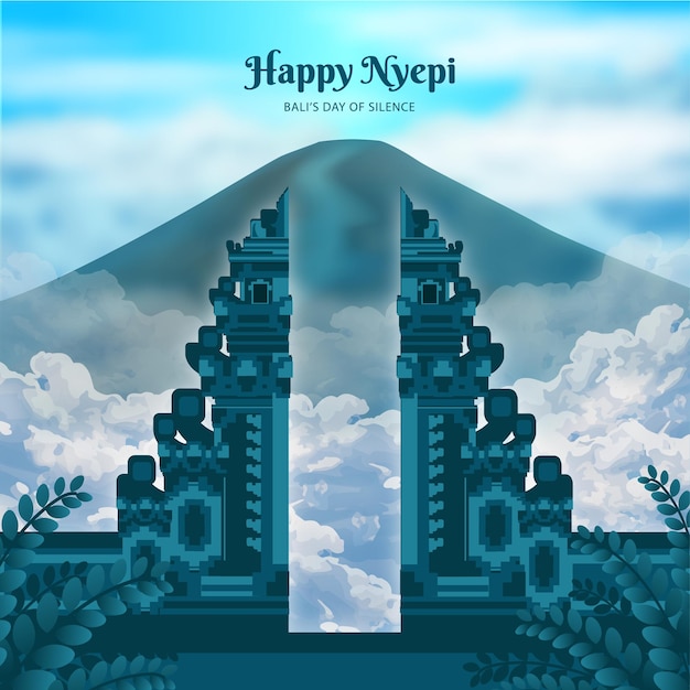 Vector lempuyang-tempel nyepi-dag