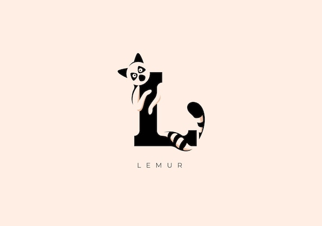 벡터 lemur l 모노그램  ⁇ 터 로고