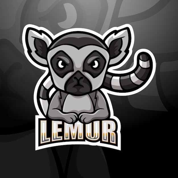 Lemur mascot esport illustration