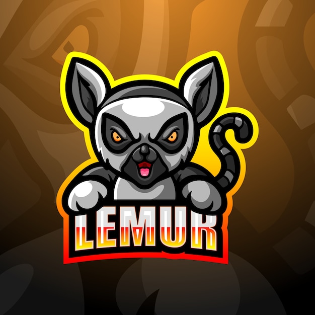 Lemur mascotte esport illustratie